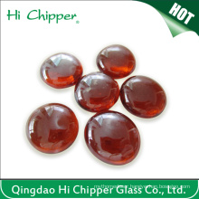 Amber Flat Back Fire Pit Glass Beads